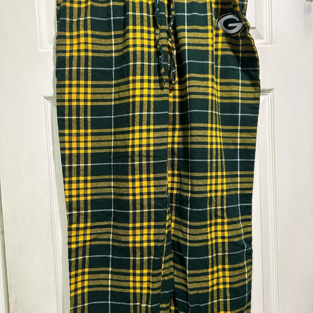 NFL Team Apparel Green and Yellow Green Bay Packers Plaid Pants